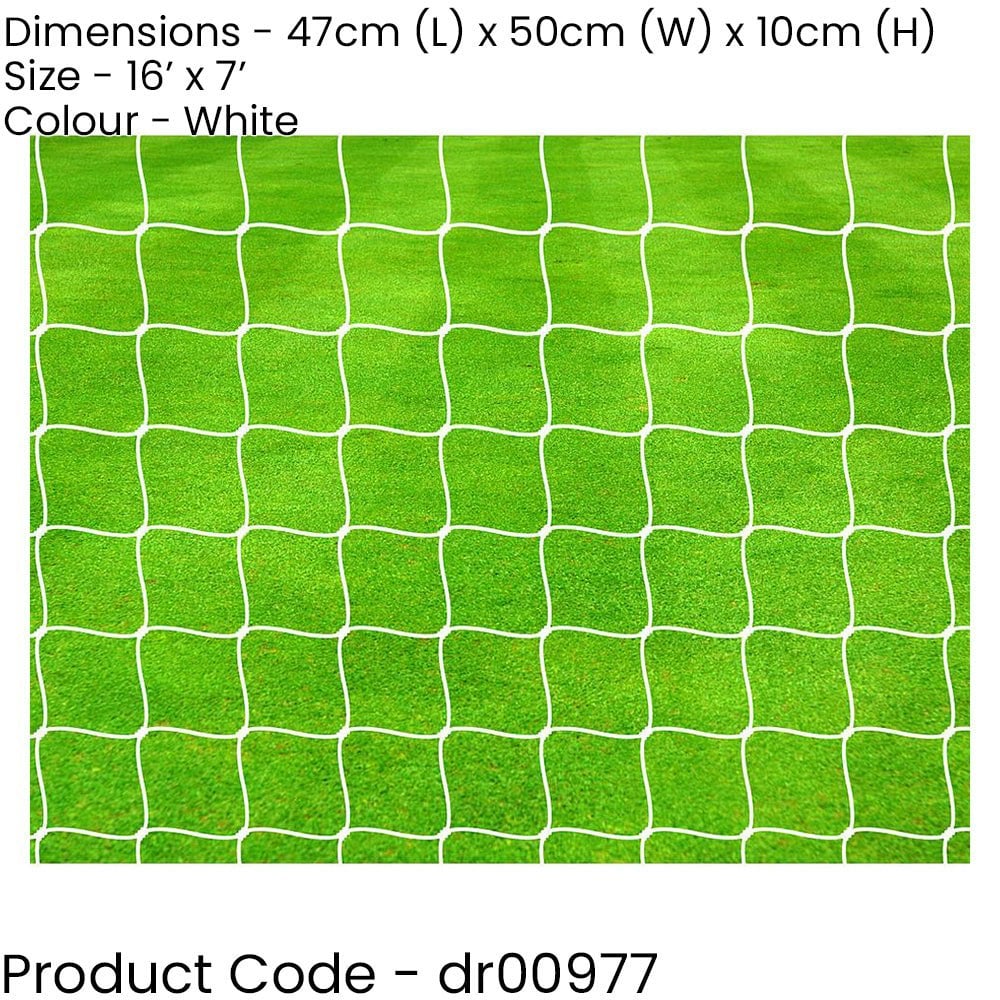 Pair PRO 4mm Braided Football Goal Net - 16 x 7 Feet 9 A Side U12 Outdoor Rated