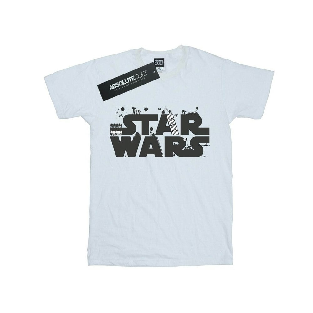Star Wars Mens Minimalist Logo T-Shirt - White