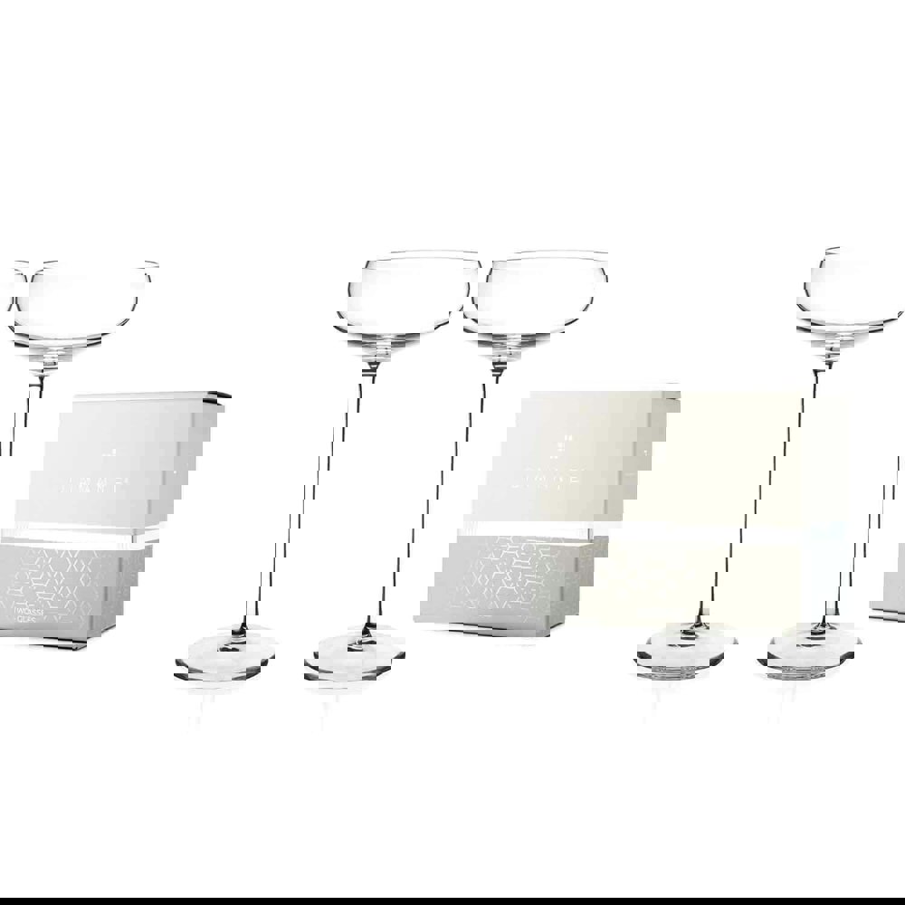 Diamante Elegance Champagne & Cocktail Saucers - Set of 2