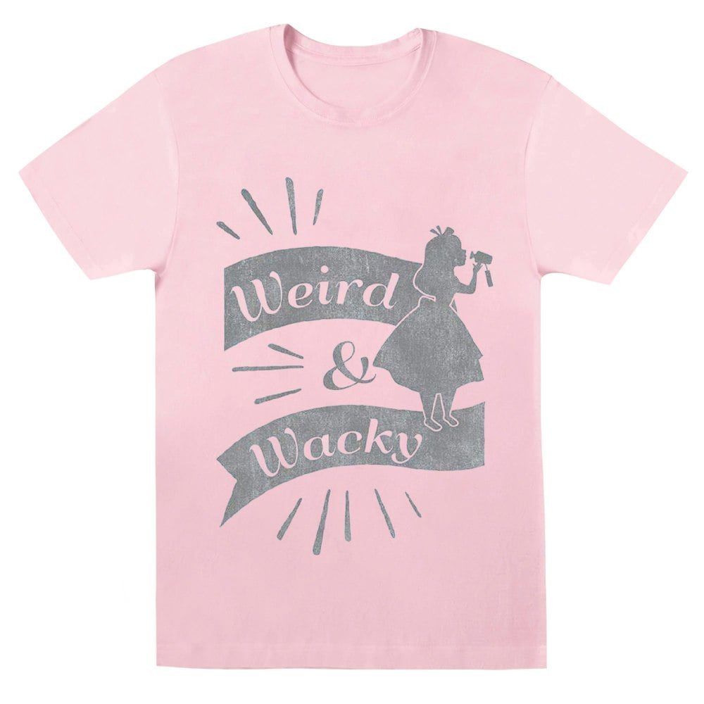 Disney Mens Alice In Wonderland Weird And Wacky T-Shirt - Baby Pink