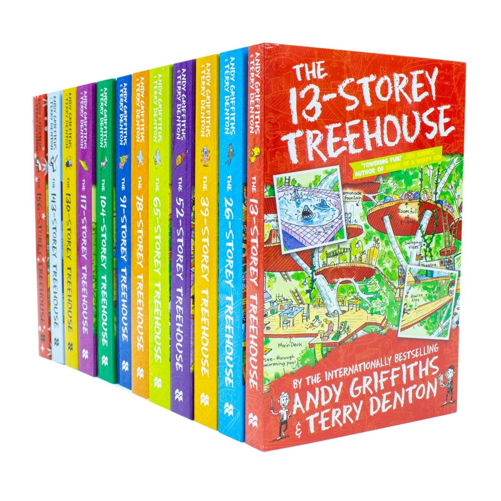 Macmillan Andy Griffiths The Treehouse Collection Books Set 156-Storey, 143-Storey, 130-Storey, 117-Storey, 104-Storey Size 12
