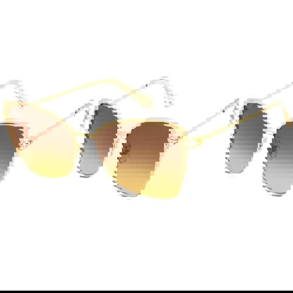 Swarovski Gradient Brown Lens Matte Deep Gold Sunglasses