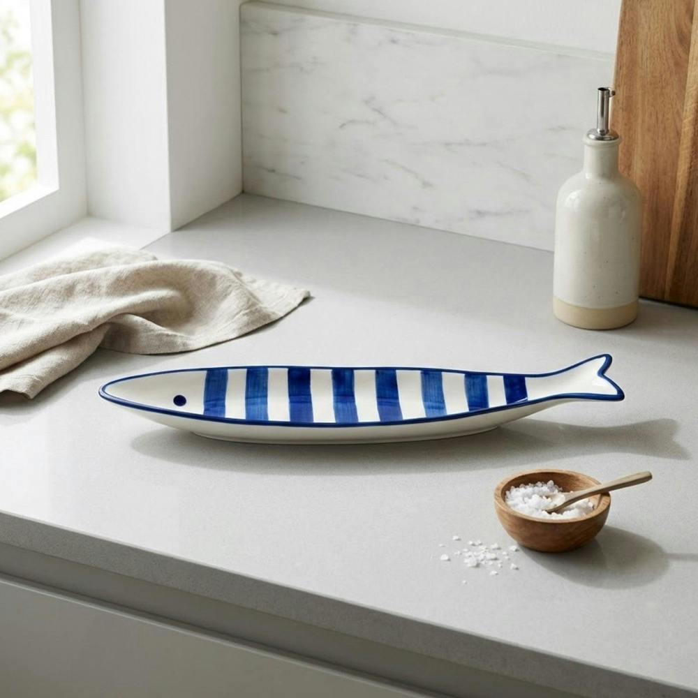 Garden Greatness Striped Sushi Fish Serving Tray