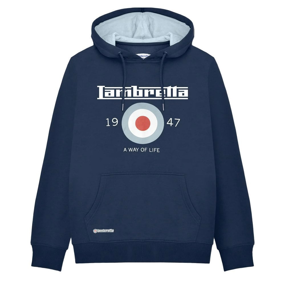 Lambretta Mens AW24 Target Hoodie - Navy