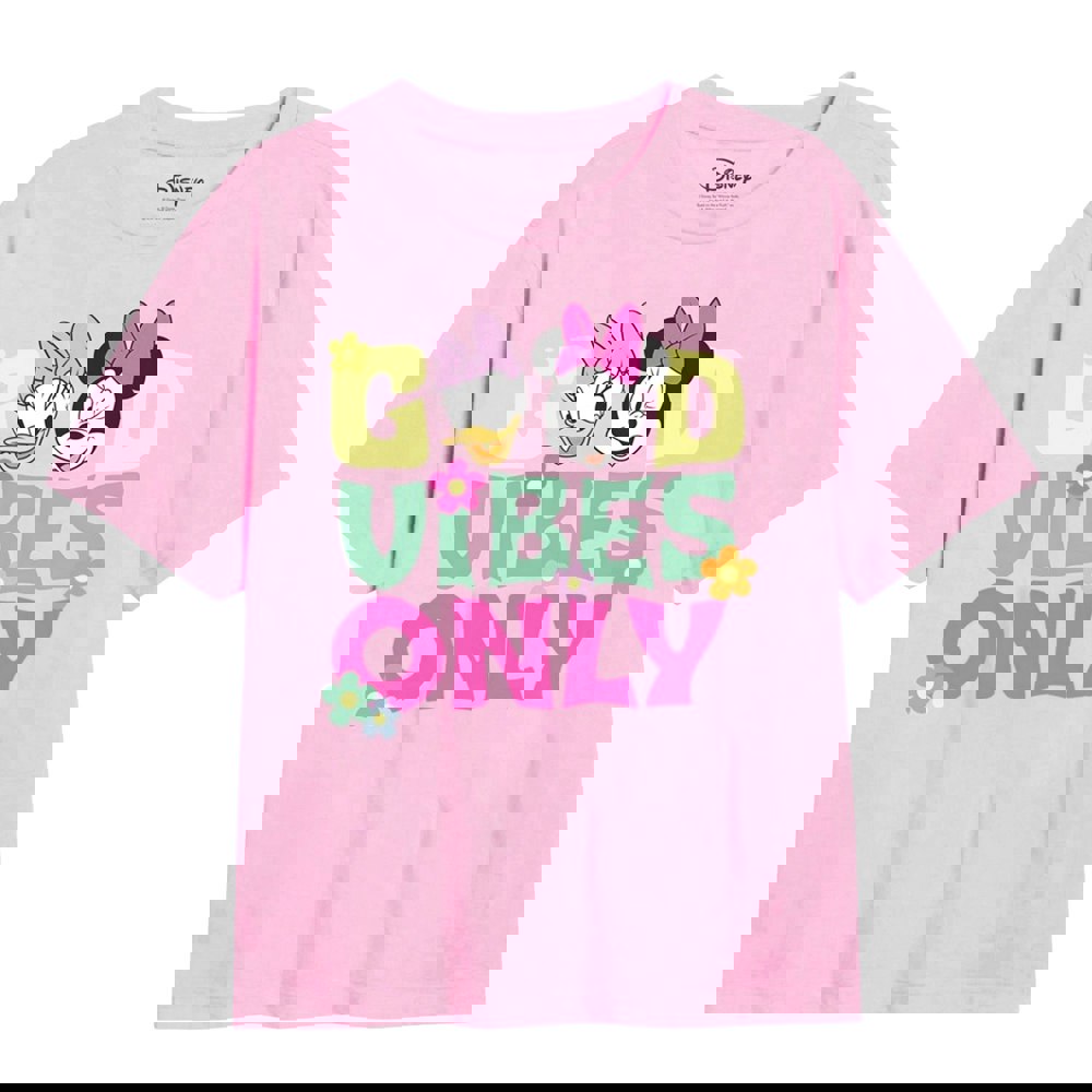 Disney Girls Good Vibes Only Minnie Mouse T-Shirt - Light Pink