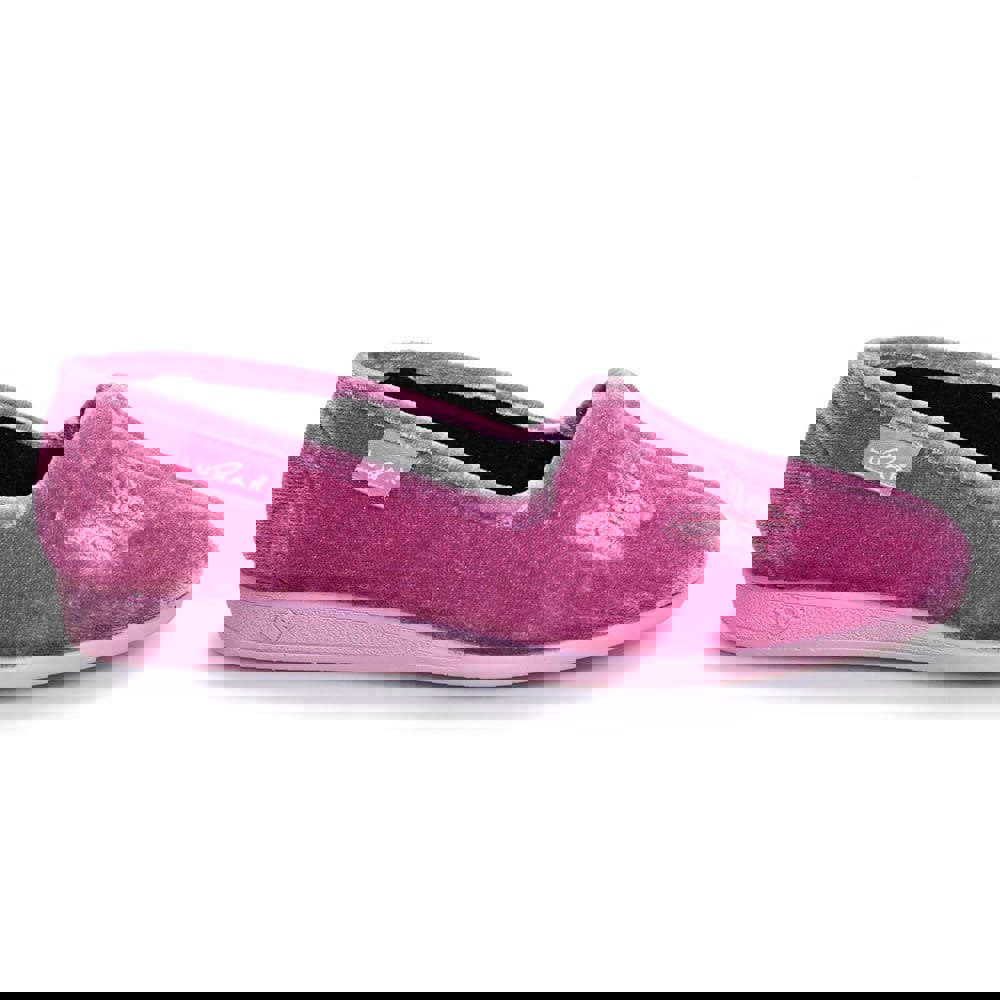Lunar Womens/Ladies Butterfly Slippers - Heather