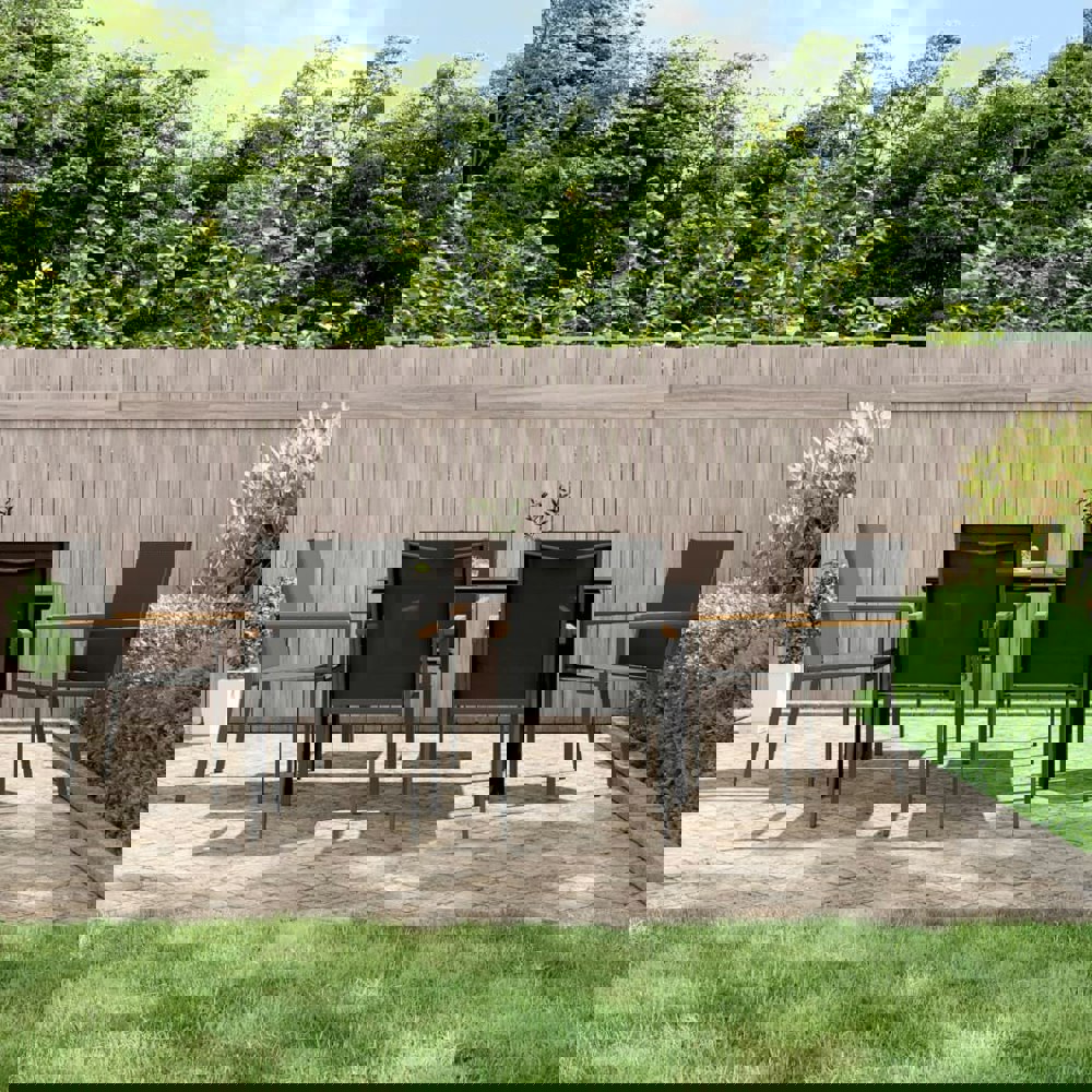 Berkfield 7 Piece Garden Dining Set Black Textilene and Steel