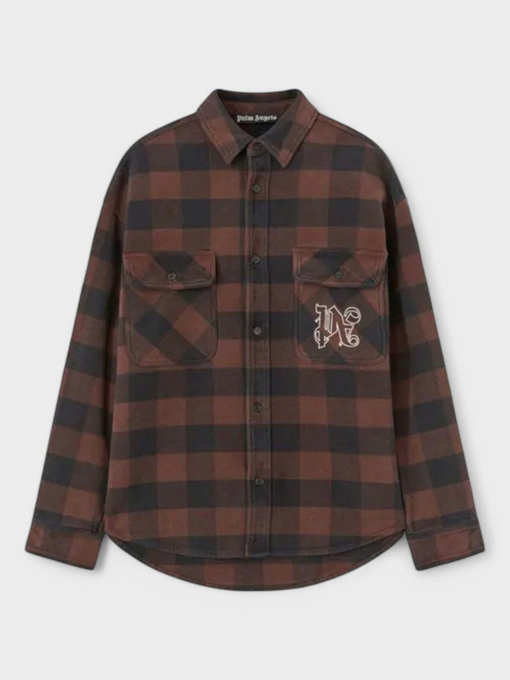 Palm Angels Check Pattern Overshirt 'Brown/Off White' - Supplied FashionPalm Angels