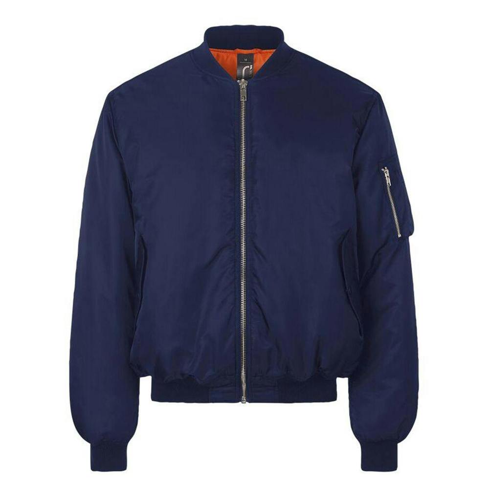 SOLS Unisex Remington Authentic Bomber Jacket - French Navy - French Navy - 92% Polyester/8% Polyamide
