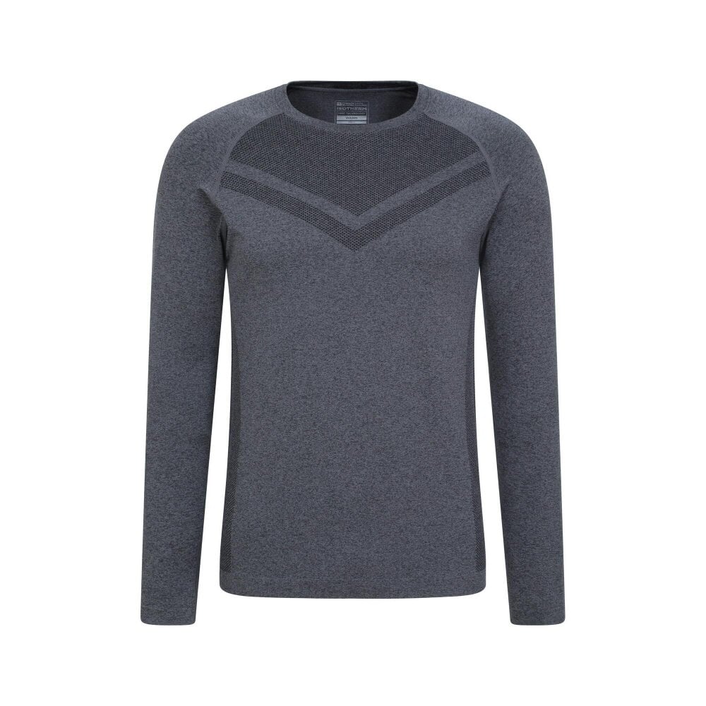 Mountain Warehouse Mens Ventina Seamless Base Layer Top - Charcoal - L-XL - Charcoal - 60% Polyamide/36% Polyester/4% Elastane