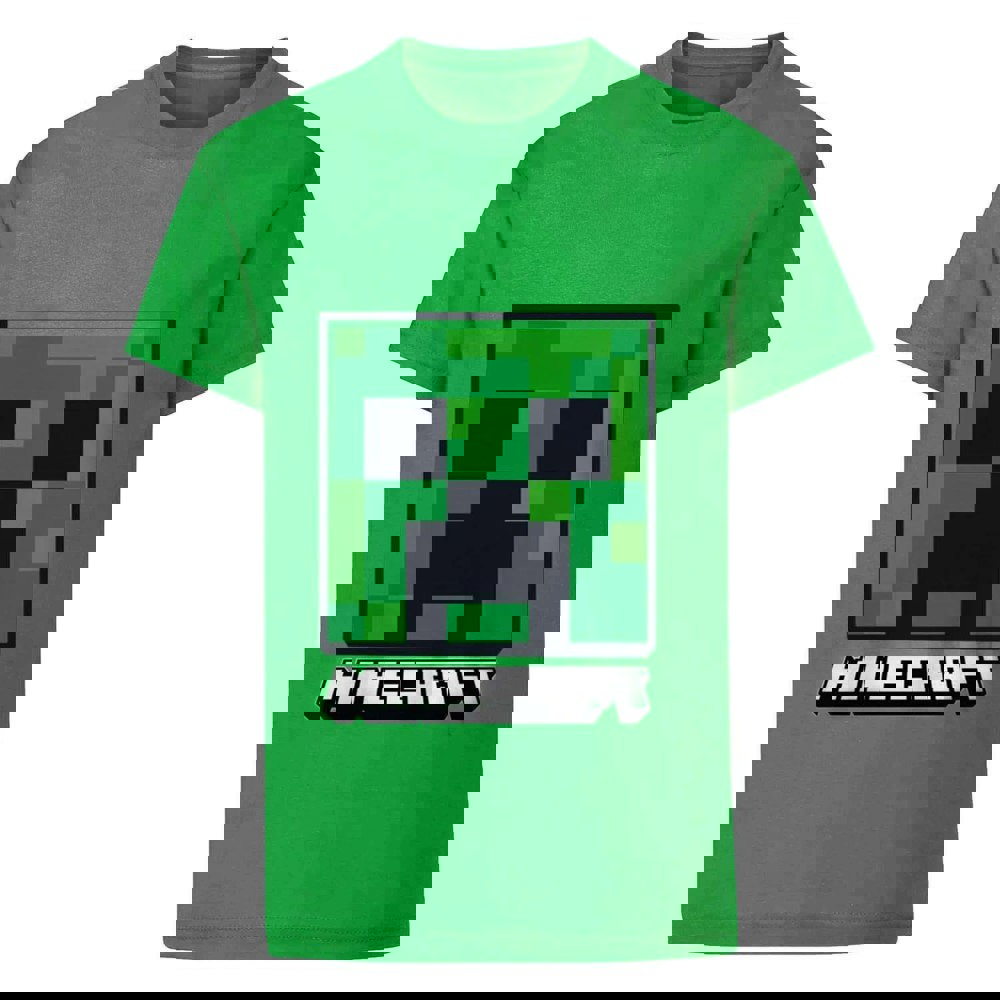Minecraft Childrens/Kids Creeper Face T-Shirt - Green