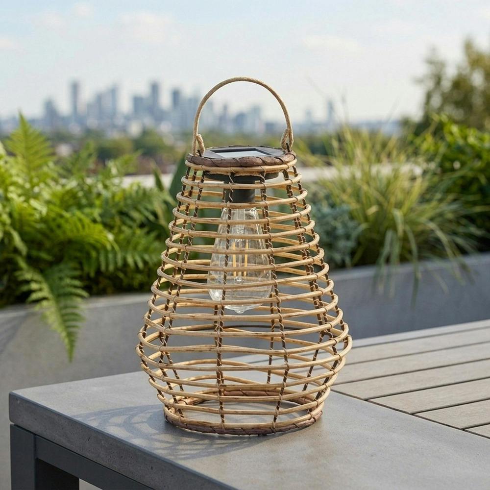 Garden Greatness Lunaria Maris Solar Rattan Style Lantern