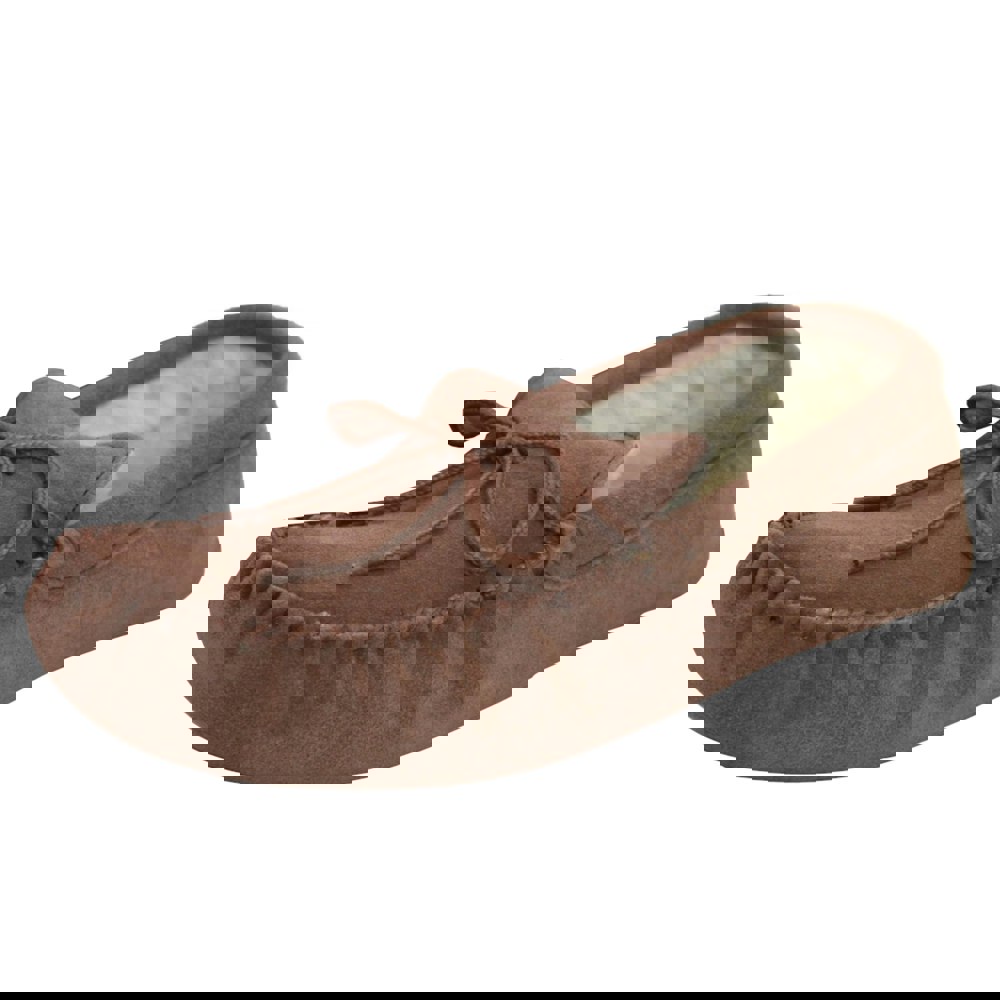 Eastern Counties Leather Unisex Wool-blend Soft Sole Moccasins - Camel