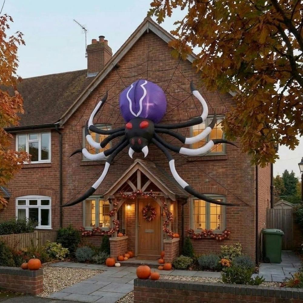 Garden Greatness 11FT Inflatable Giant Halloween Spider with Web