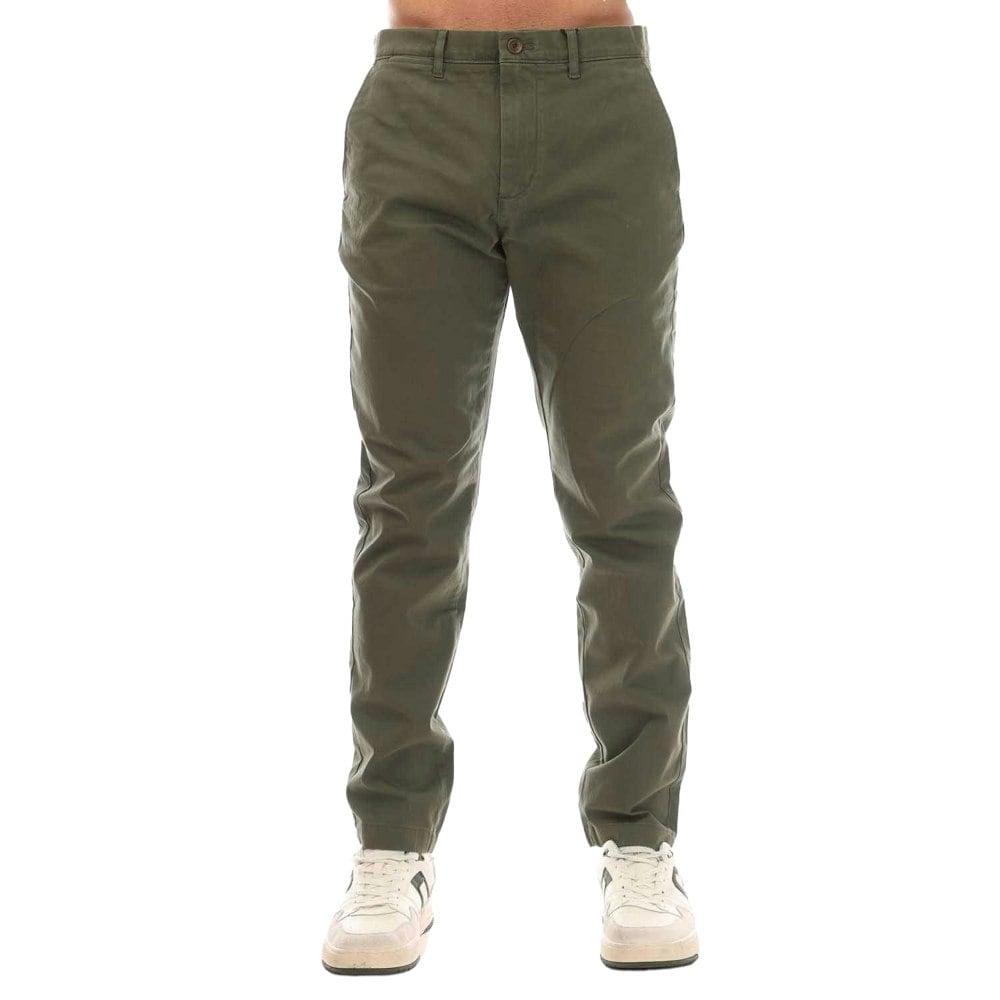Tommy Hilfiger Mens Harlem Sateen Tapered Chinos - Khaki Green