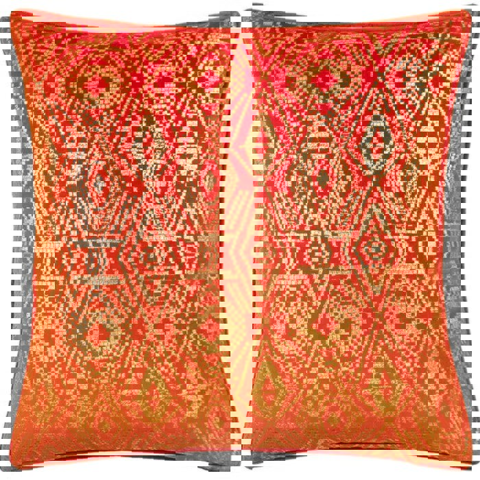 Paoletti Tayanna Velvet Metallic Cushion Cover - Papaya