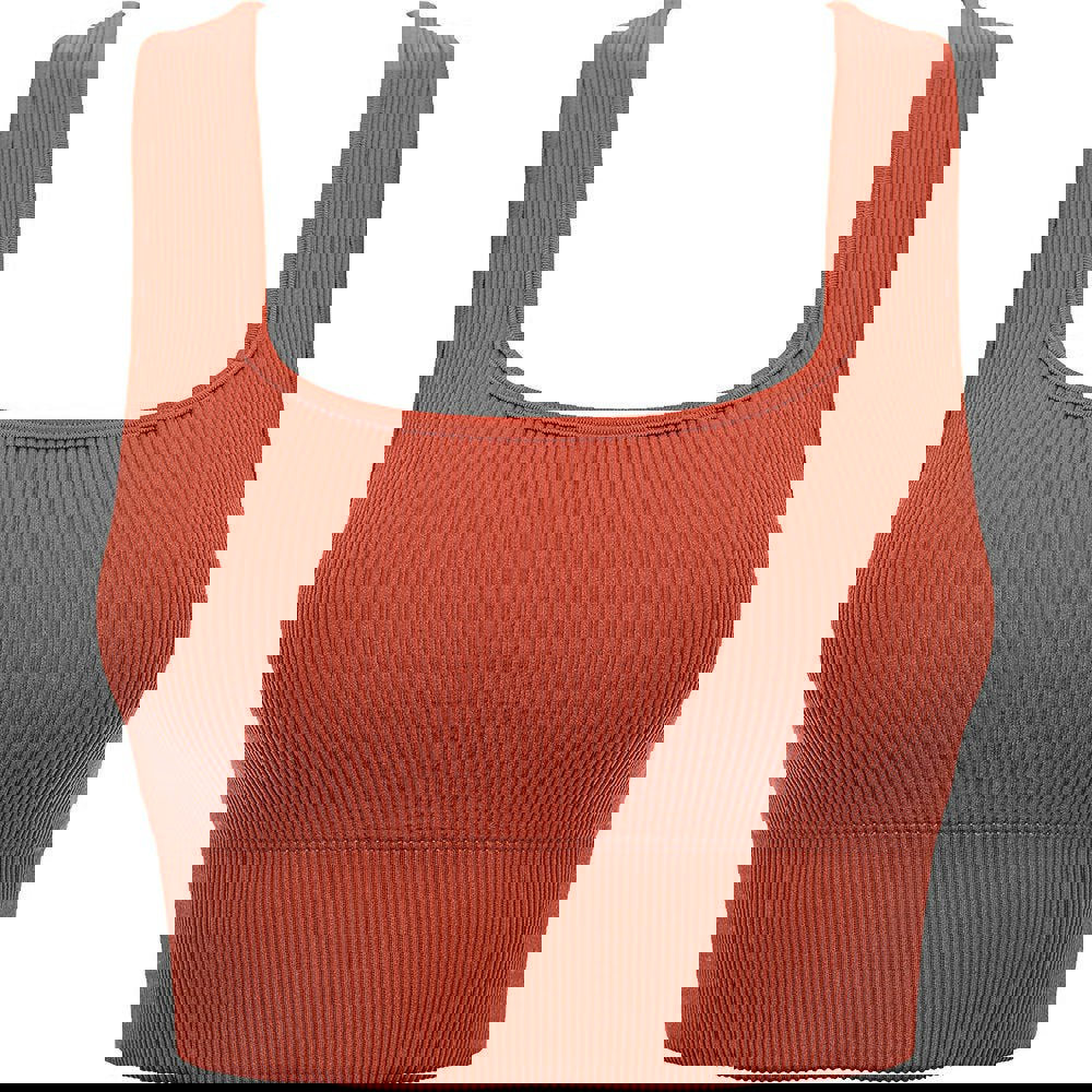 Gilly Hicks Womens Go Co-Ord Ribbed Gym Tank To in Beige