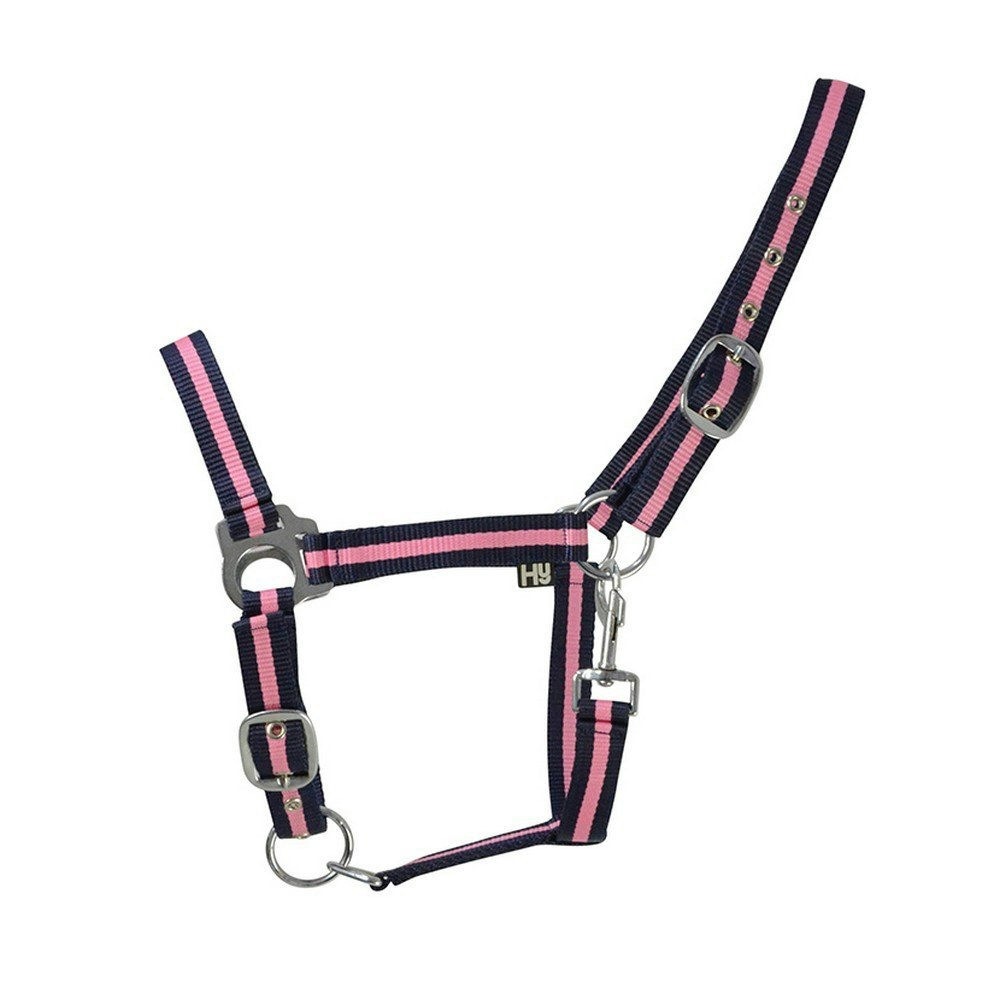 Hy Two Tone Horse Headcollar - Navy/Baby Pink