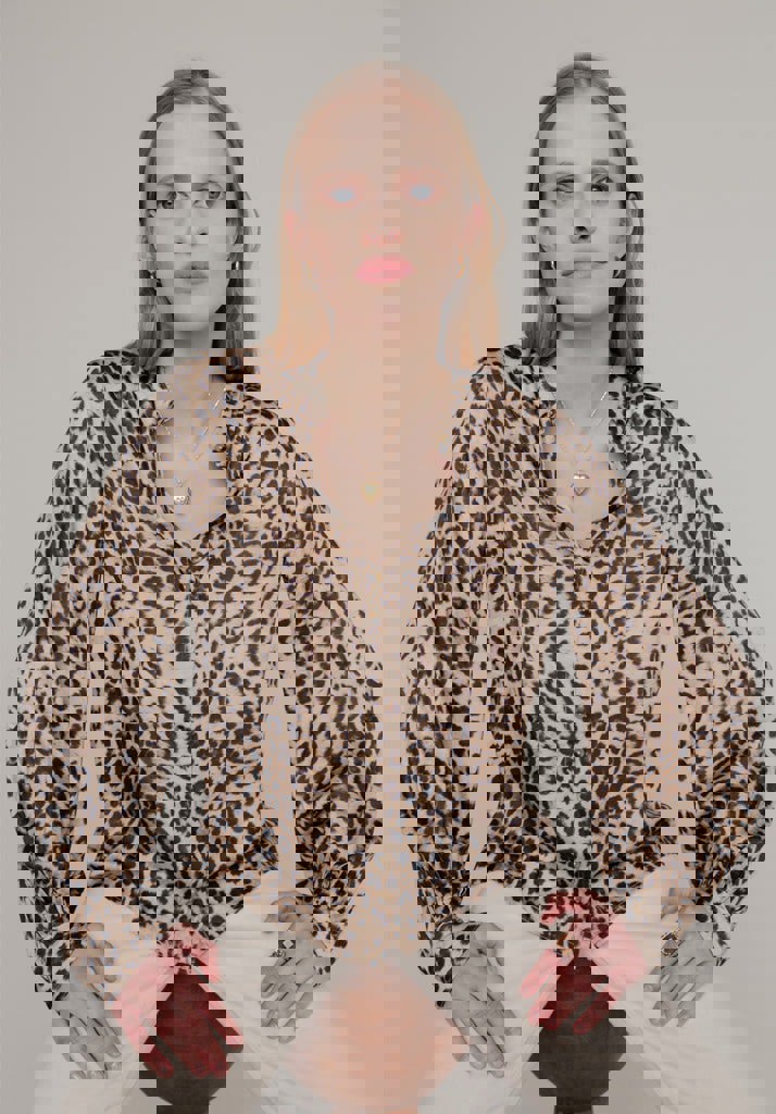Harlowe Safari Blouse in Brown