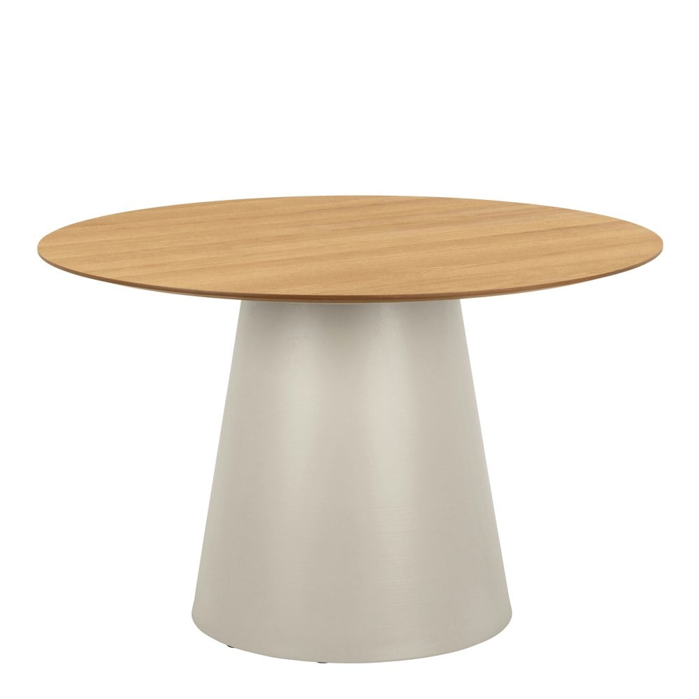 Furniture To Go Soli Round Dining Table in Oak/Grey 120x75cm