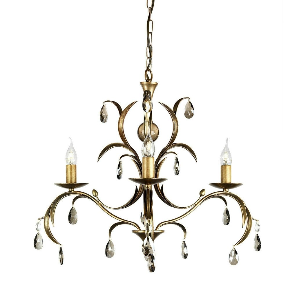 3 Bulb Chandelier Hanging Pendant LIght Bronze Patina LED E14 60W Bulb Loops