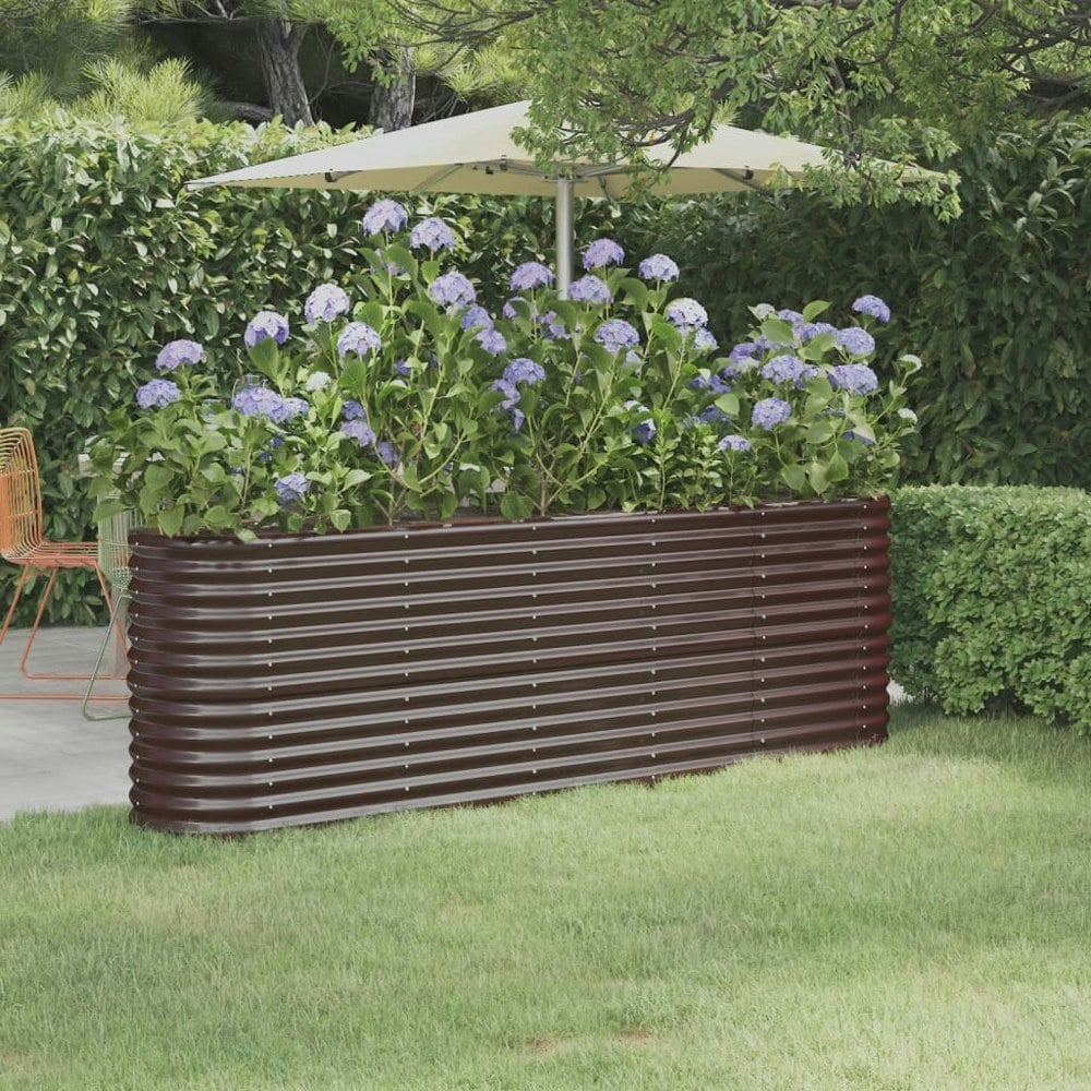 Berkfield Garden Raised Bed Powder-coated Steel 224x40x68 cm Brown