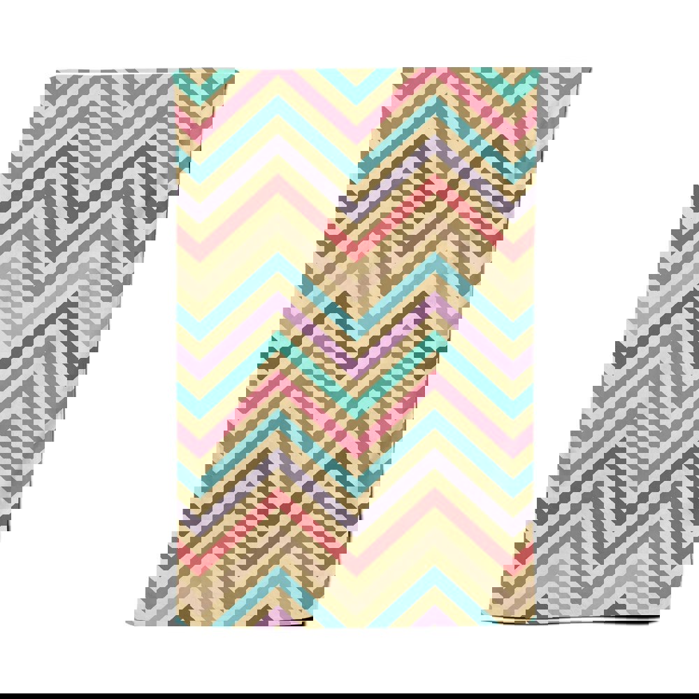 Warren Reed Geometric Vintage Colored Chevron Pattern Tea Towel