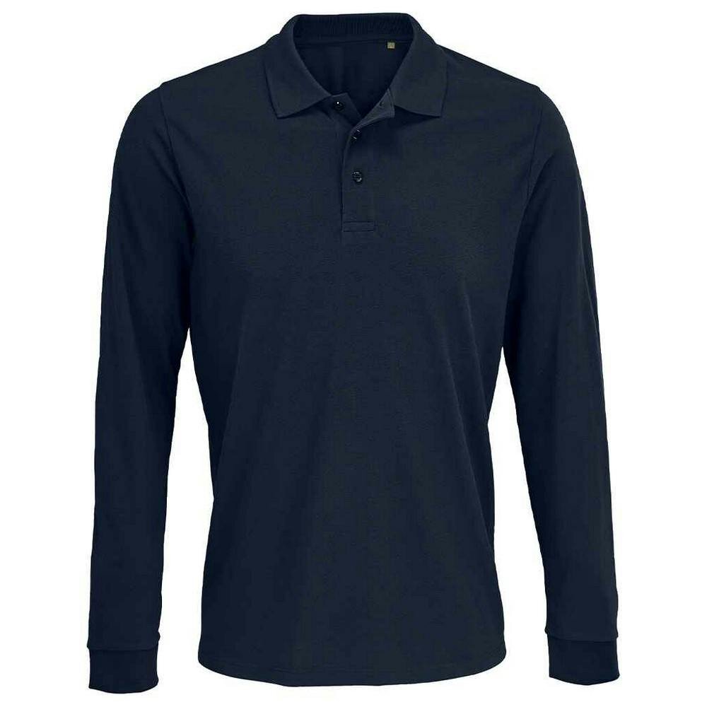 SOLS Unisex Adult Prime Pique Long-Sleeved Polo Shirt - French Navy - French Navy - 65% Polyester/35% Cotton