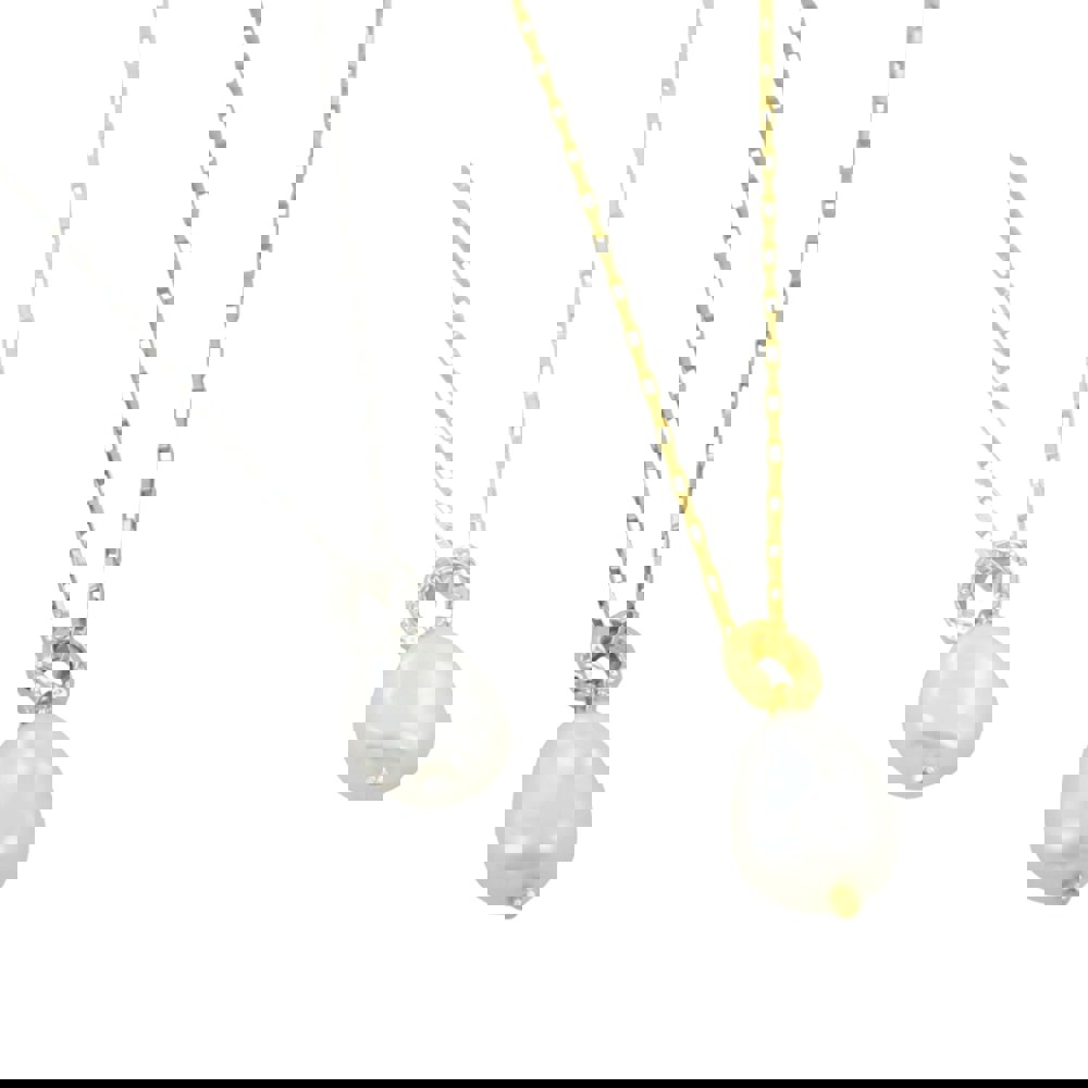 Sterling Silver Pearl Drop Necklace - Reeves & Reeves