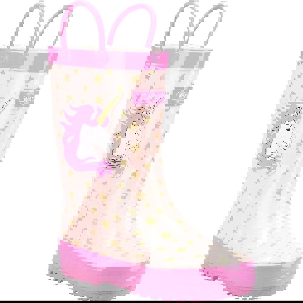 Cotswold Childrens/Kids Puddle Unicorn Wellington Boots - Pink