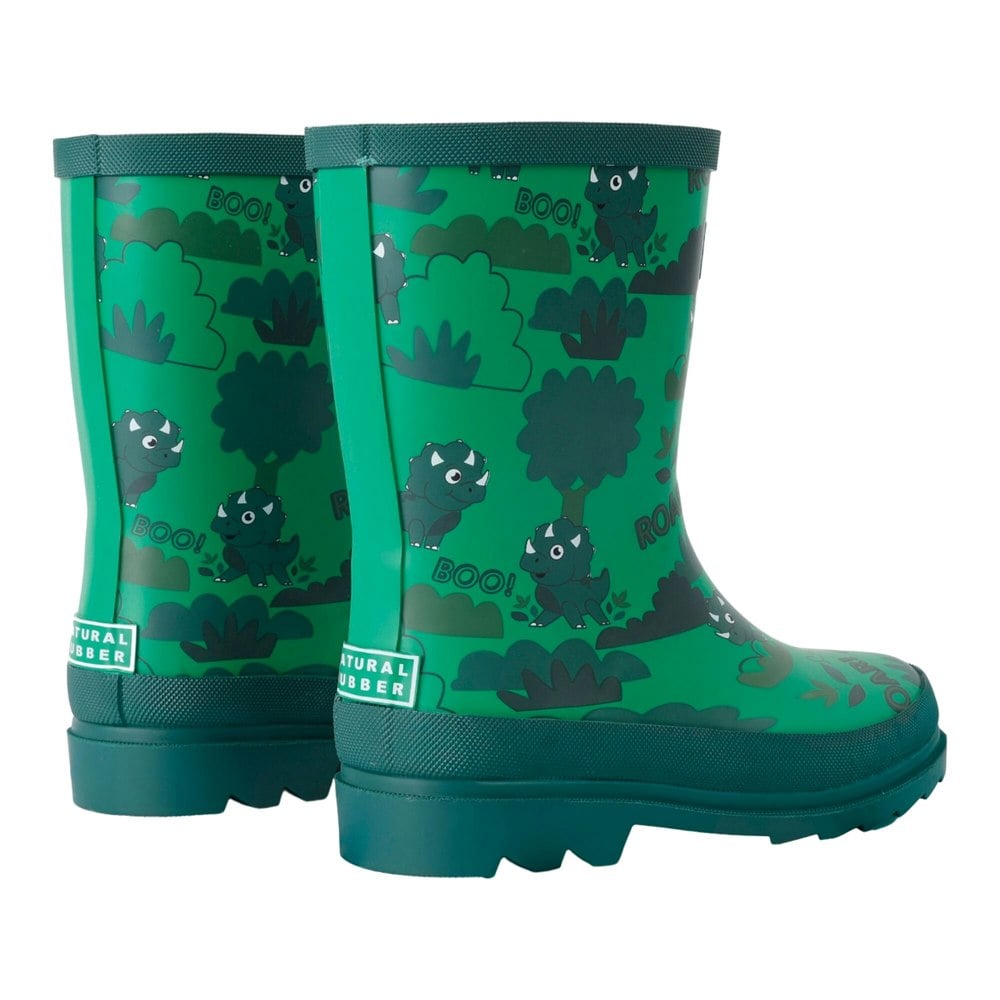 Regatta Kids Mudplay II Stompy The Dinosaur Wellington Boots - Green