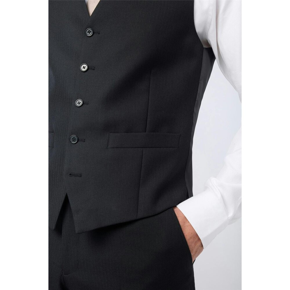 Alexandre Silver Alexandre Regular Fit Berwick Wool Masonic Herringbone Waistcoat