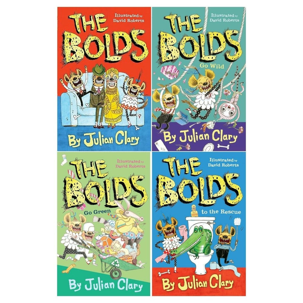 Julian Clary The Bolds 4 Book Set The Bolds, Go Green, To The Rescue, Go Wild