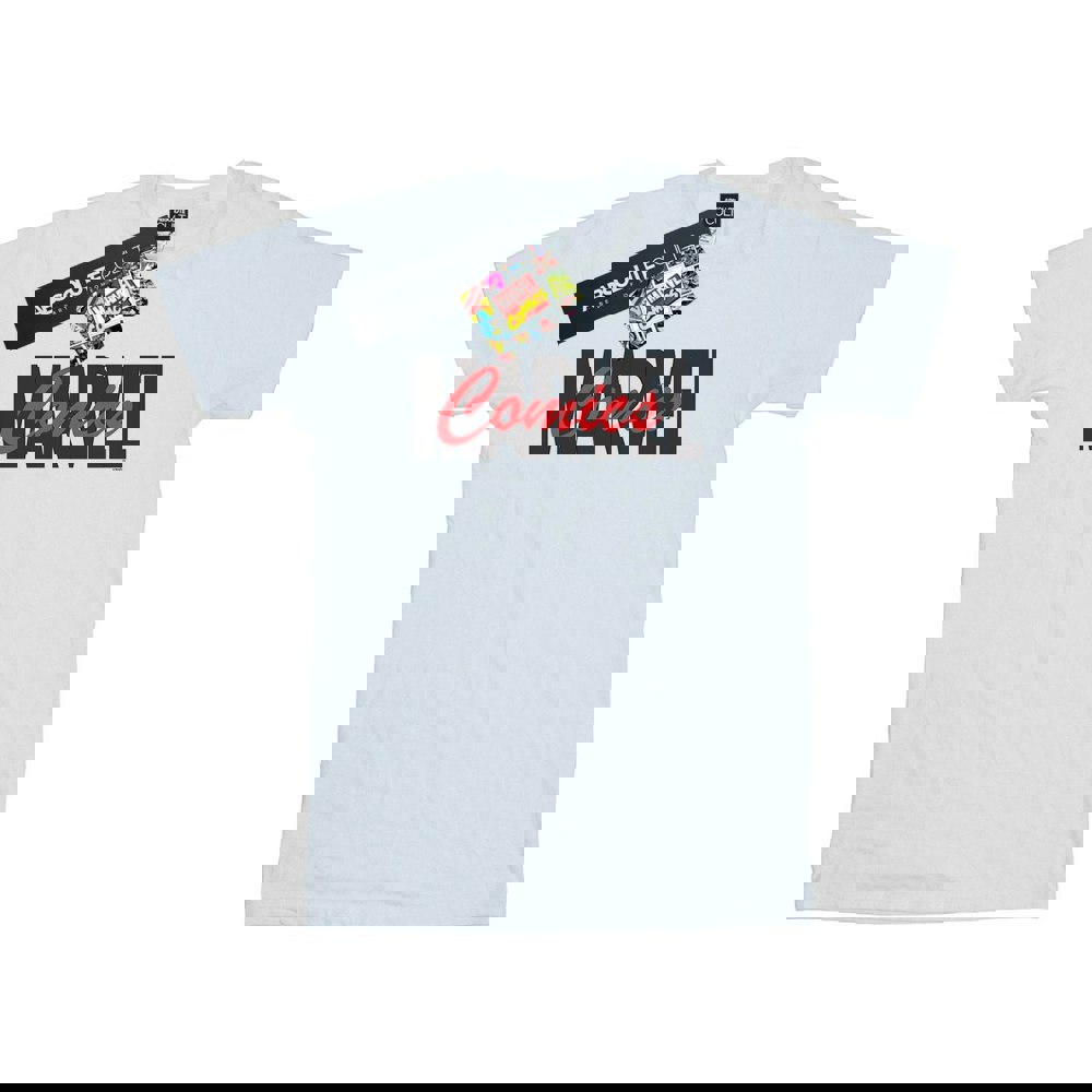 Marvel Mens Red Font Logo T-Shirt - White