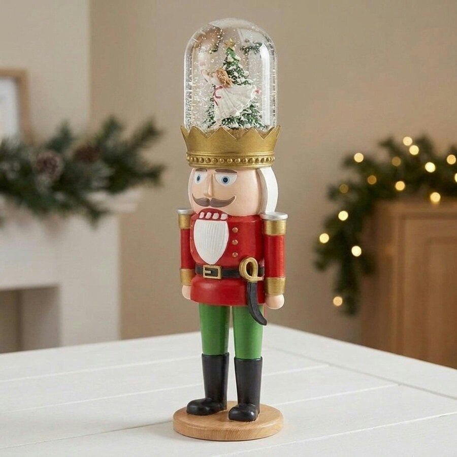 Garden Greatness Red Snowglobe Nutcracker Ornament Display Ornament