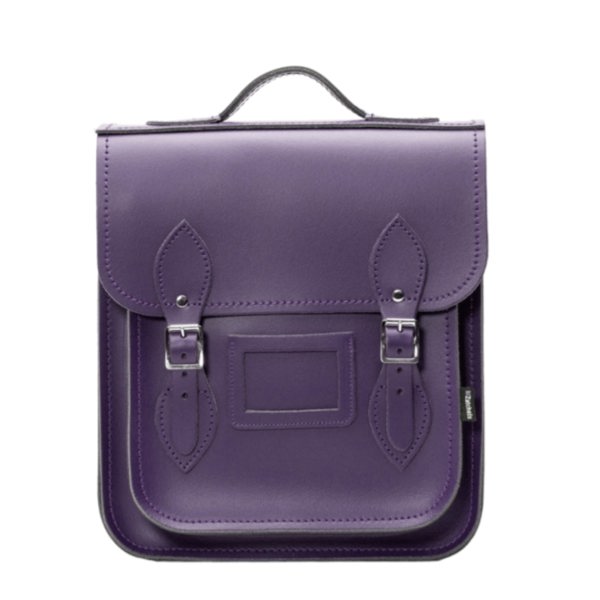 Zatchels Handmade Leather City Backpack - Purple