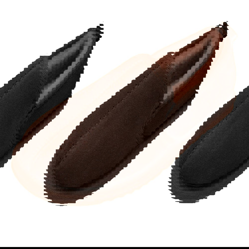 Eastern Counties Leather Mens Sheepskin Lined Hard Sole Slippers - Chocolate