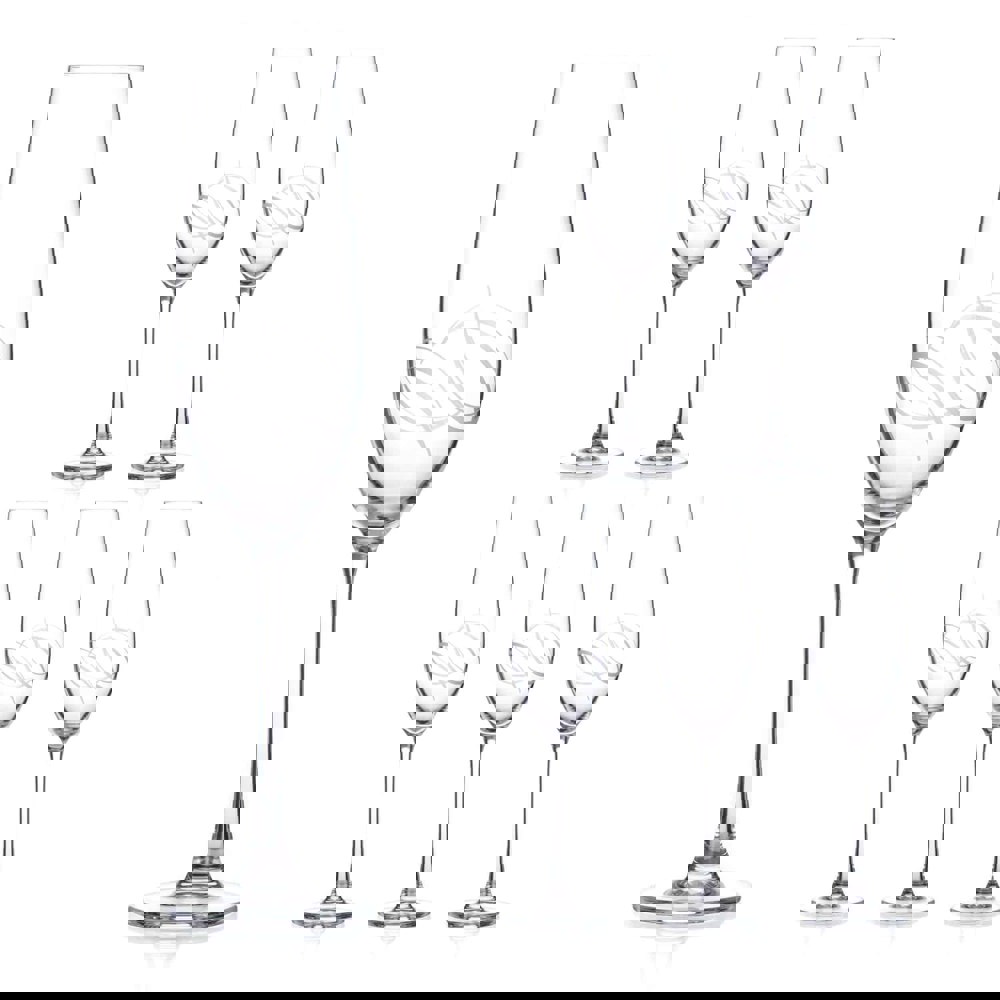 Diamante Arctic Champagne Flutes - Set of 6