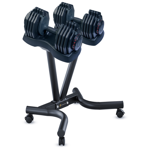 Strongology 40kg Adjustable Dumbbell Pair with Free Durable Steel Adjustable 40kg Dumbbell Floor Stand