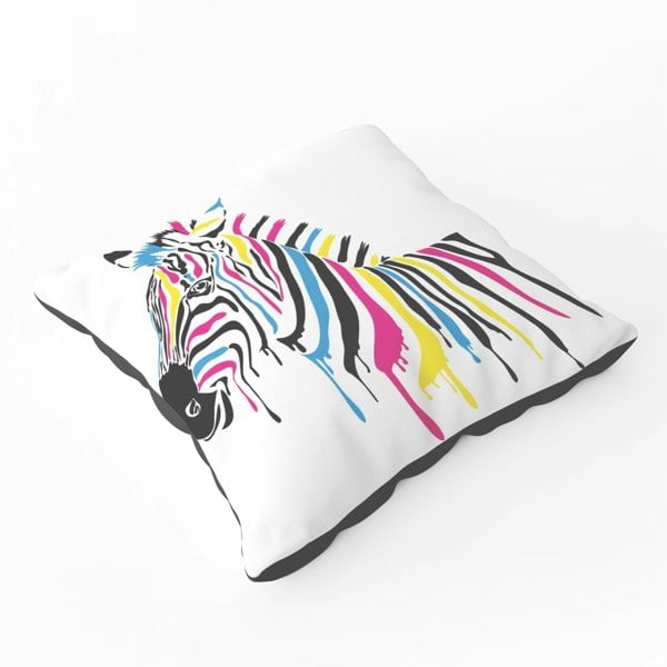 Warren Reed Multi Coloured Zebra Floor Cushion