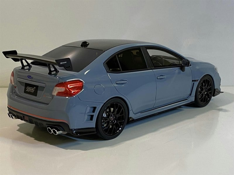 subaru sti s208 nbr challenge pack carbon rear wing grey 1:18 kyosho