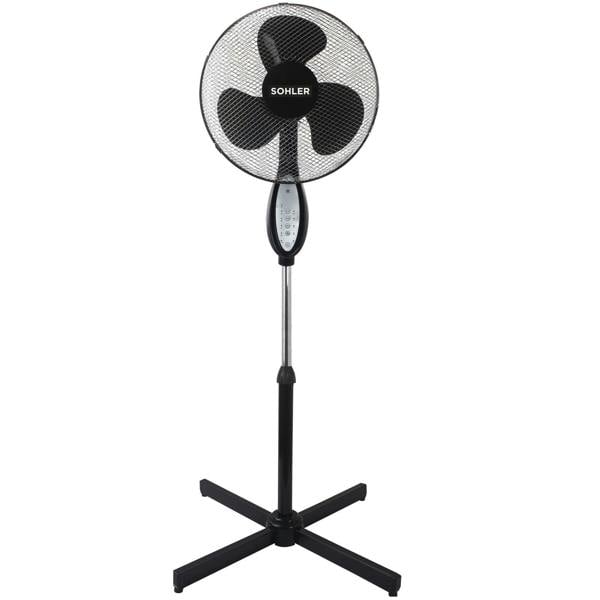 Sohler Black Remote Control Standing Pedestal Stand Fan Adjustable Oscillating Rotating