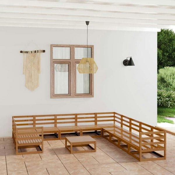 Berkfield 12 Piece Garden Lounge Set Solid Pinewood
