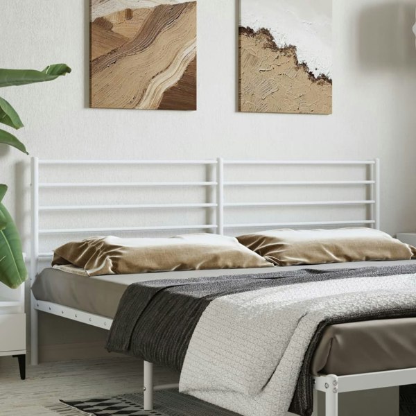 Berkfield Metal Headboard White 193 cm