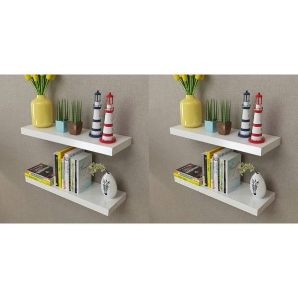 Berkfield Wall Shelves 4 pcs White 60 cm