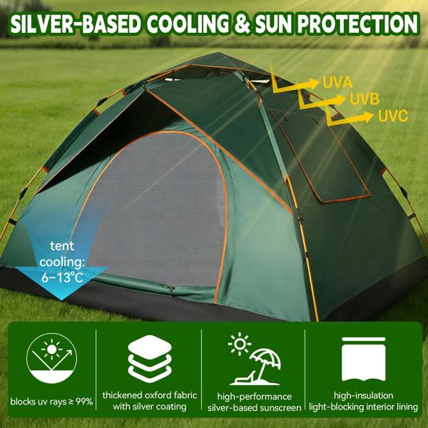 Leaper 3-4 Green Person Instant Pop-Up Tent