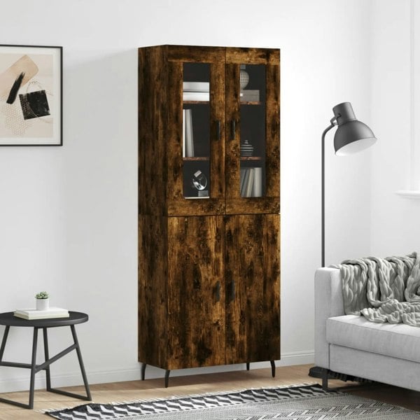 Berkfield Highboard Smoked Oak 69.5x34x180 cm Engineered Wood