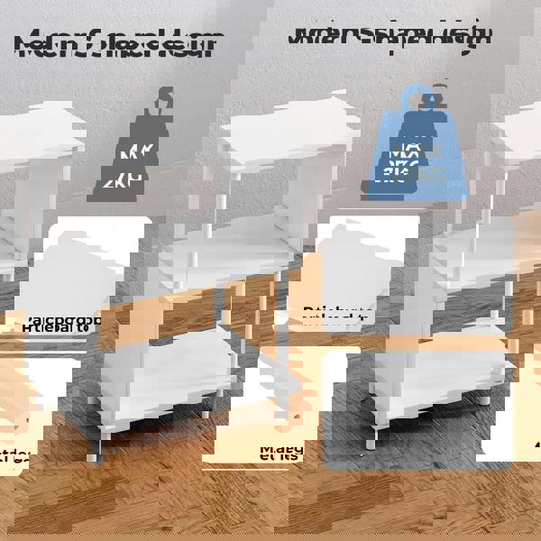 Levede Side Table 3 Tier Small Bedside Sofa End Table Storage Shelves Modern