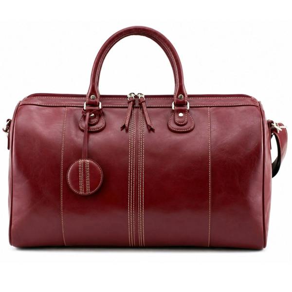 Mala Leather Edgbaston Leather Cricket Holdall Red Weekend Travel Bag