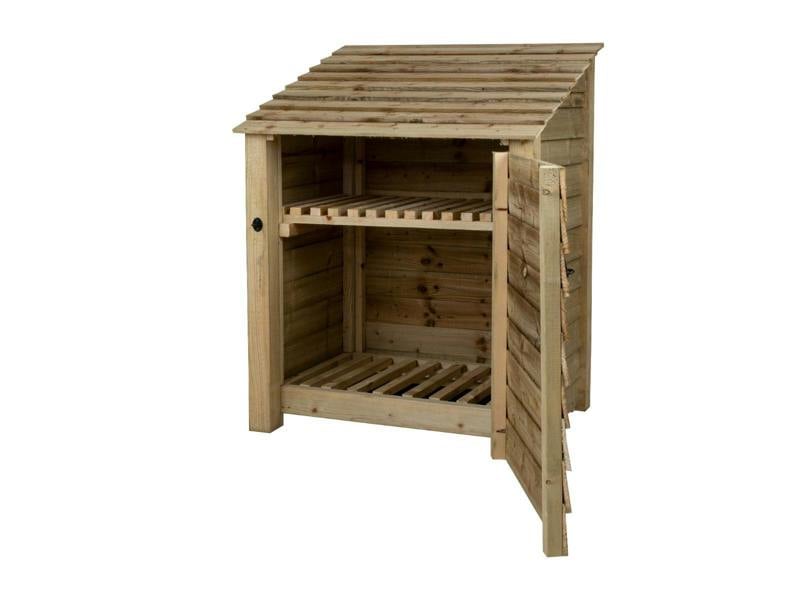 Arbor Garden Solutions Wooden Log Store with Door and Shelf W-99cm, H-126cm Or 180cm, D-88cm